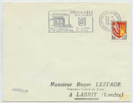 Enveloppe avec marque postale (Dombasle-sur-Meurthe)